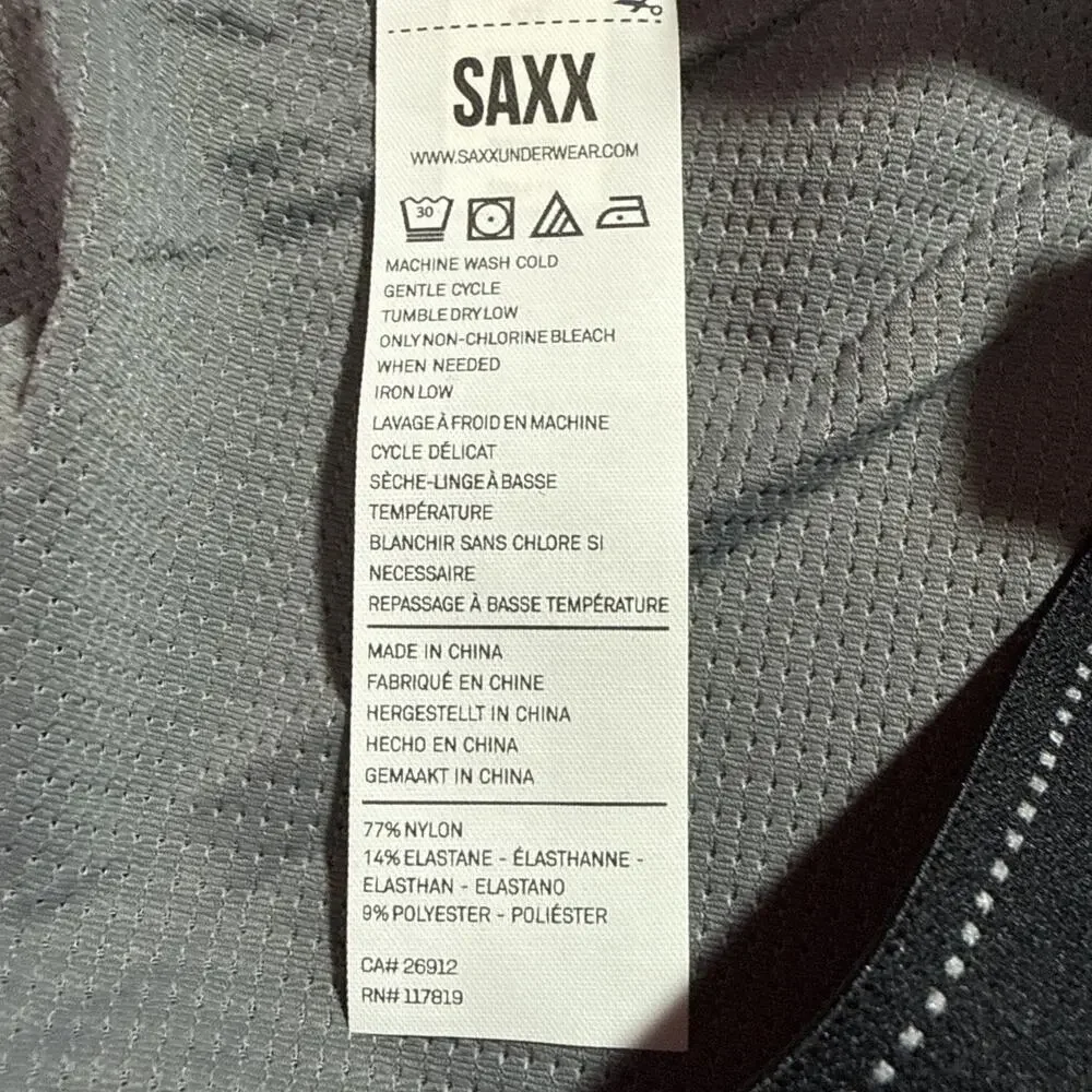 SAXX Boxer Briefs Men Small Gray Quest Ballpark Pouch Mesh Stretch NWT